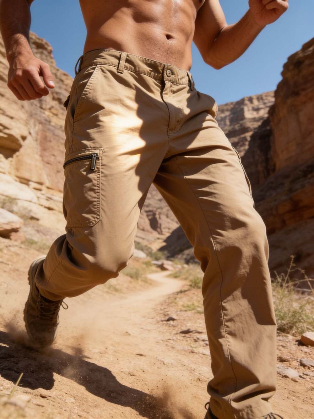 Columbia Sportswear Company Men's Khaki Lightweight Cargo Hiking Pants, Size 40W